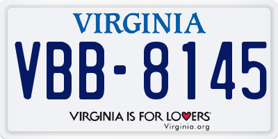 VA license plate VBB8145