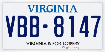 VA license plate VBB8147