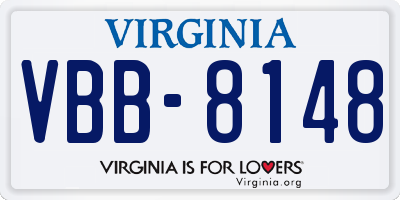 VA license plate VBB8148