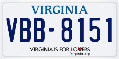 VA license plate VBB8151