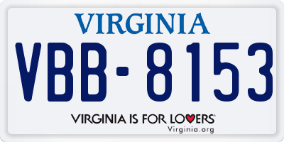 VA license plate VBB8153