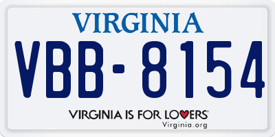 VA license plate VBB8154