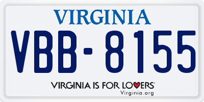 VA license plate VBB8155