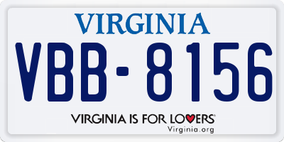 VA license plate VBB8156