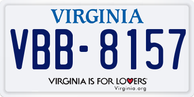 VA license plate VBB8157