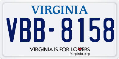 VA license plate VBB8158