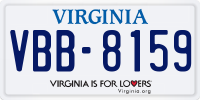 VA license plate VBB8159
