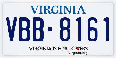 VA license plate VBB8161