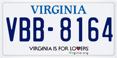 VA license plate VBB8164
