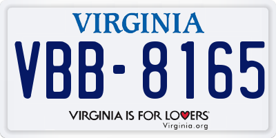 VA license plate VBB8165