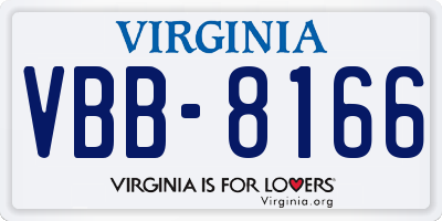 VA license plate VBB8166