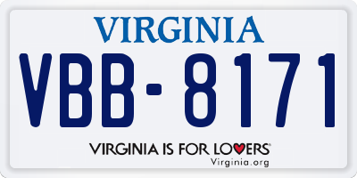 VA license plate VBB8171