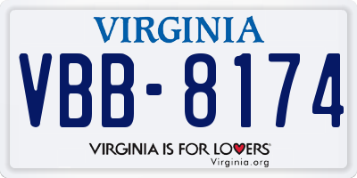 VA license plate VBB8174