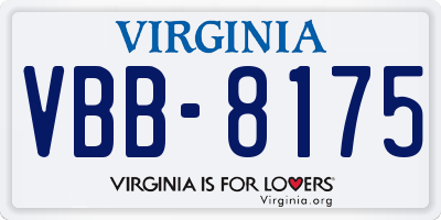 VA license plate VBB8175