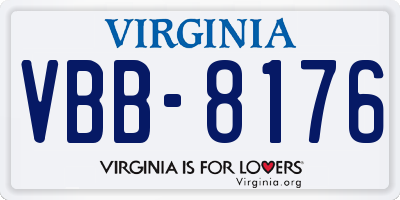 VA license plate VBB8176