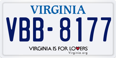 VA license plate VBB8177
