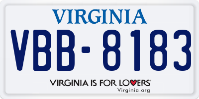 VA license plate VBB8183