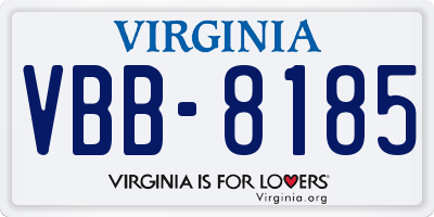 VA license plate VBB8185