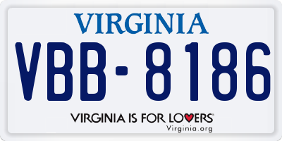 VA license plate VBB8186