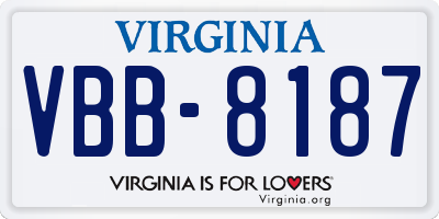 VA license plate VBB8187