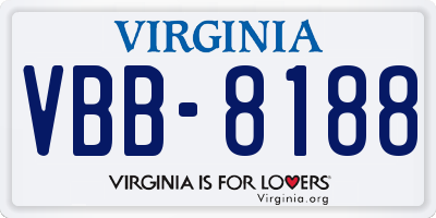 VA license plate VBB8188