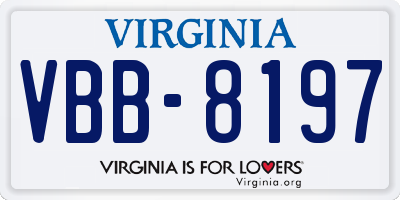 VA license plate VBB8197