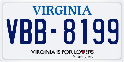 VA license plate VBB8199