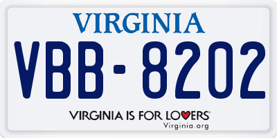 VA license plate VBB8202