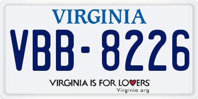 VA license plate VBB8226