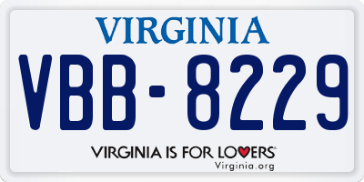VA license plate VBB8229