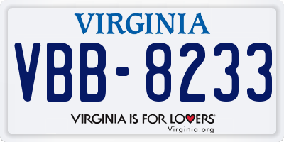 VA license plate VBB8233