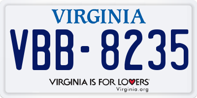 VA license plate VBB8235