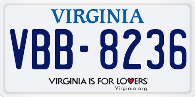 VA license plate VBB8236