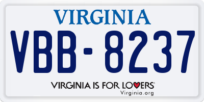 VA license plate VBB8237