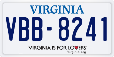 VA license plate VBB8241