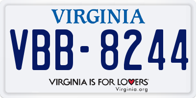VA license plate VBB8244
