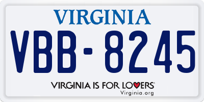 VA license plate VBB8245