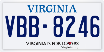 VA license plate VBB8246