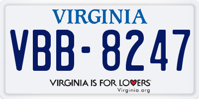 VA license plate VBB8247