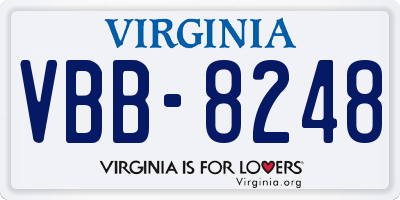 VA license plate VBB8248