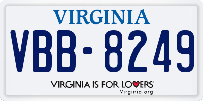 VA license plate VBB8249