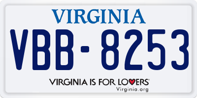 VA license plate VBB8253