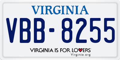 VA license plate VBB8255