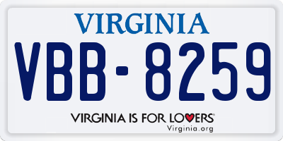 VA license plate VBB8259