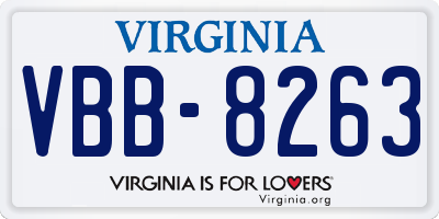 VA license plate VBB8263