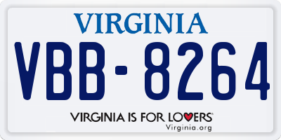 VA license plate VBB8264