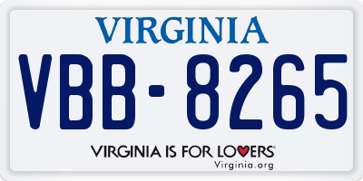 VA license plate VBB8265