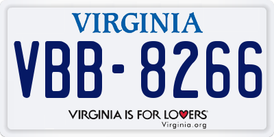 VA license plate VBB8266