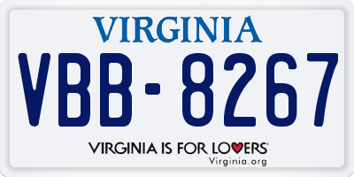 VA license plate VBB8267