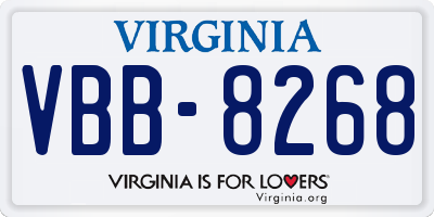 VA license plate VBB8268
